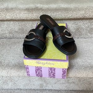 Brighton Jive women’s sandals.  Leather black/brown. Size 8 1/2.